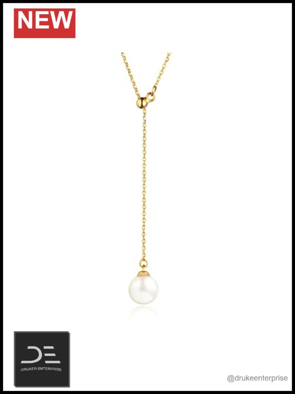 Freshwater Pearl Pendant Necklace Sterling Silver Adjustable Minimalist Gift